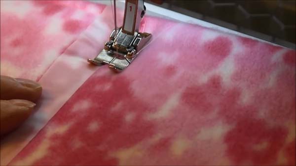 Fleece Fringed Scarf 13 sew short end with tape guide