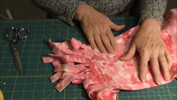 Fleece Fringed Scarf 16 Fringe Cut