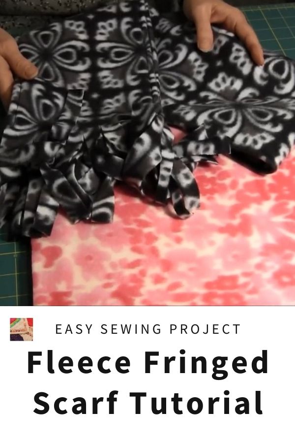 Fleece Fringed Scarf Tutorial - pin