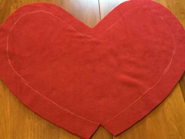 Fleece Heart Pillow Cut Point
