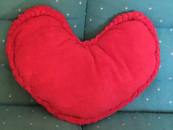 Fleece Heart Pillow Finished 2