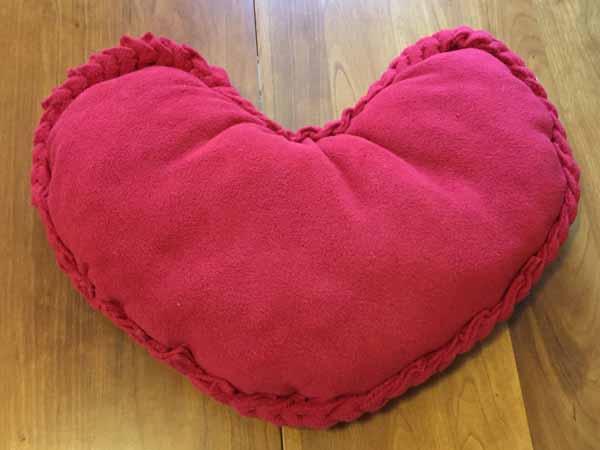 Fleece Heart Pillow Finished