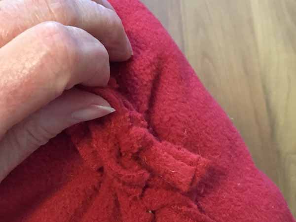 Fleece Heart Pillow Tie Off