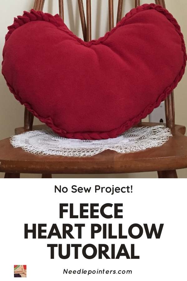 Fleece Heart Pillow - pin