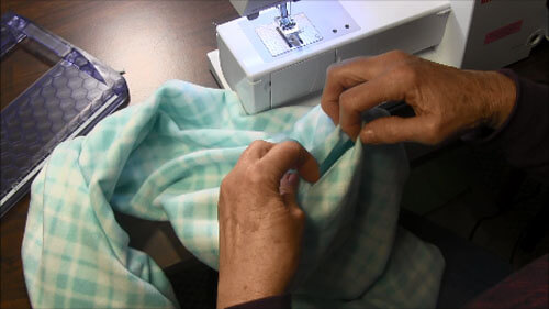 Fleece Infinity Scarf Tutorial - Turn Edge In