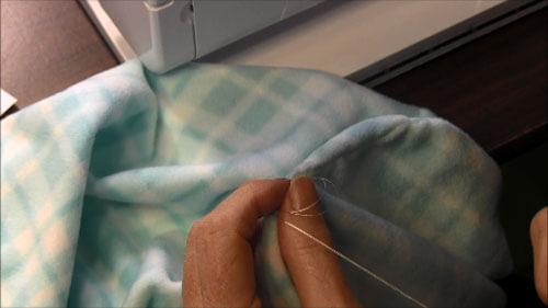 Fleece Infinity Scarf Tutorial - Hand Sew Opening Closed