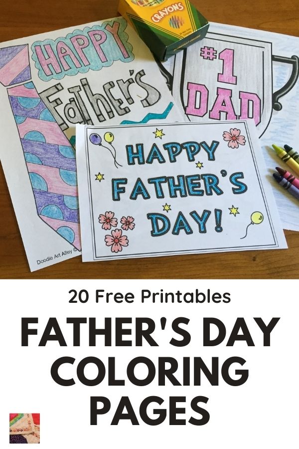 20 Free Fathers Day Coloring Page Printables - pin