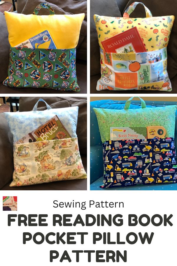 Free Reading Book Pocket Pillow Pattern pin