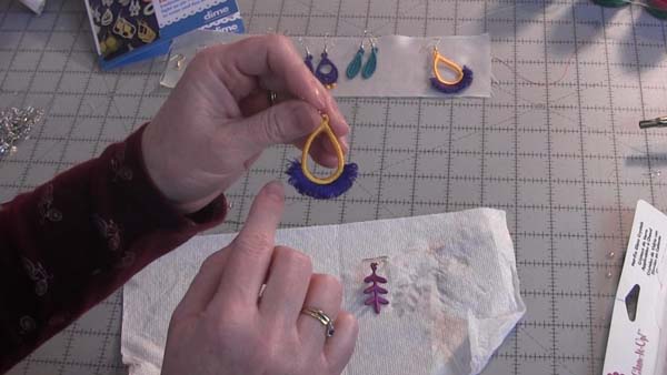 Free standing lace earrings cut fringe