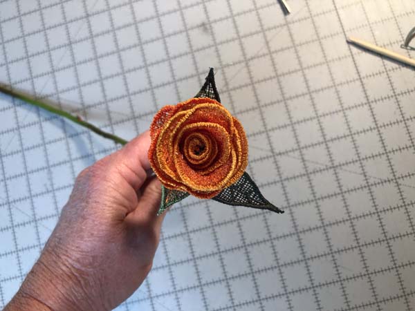 Freestanding Lace Flowers 17 Rose Finished from top