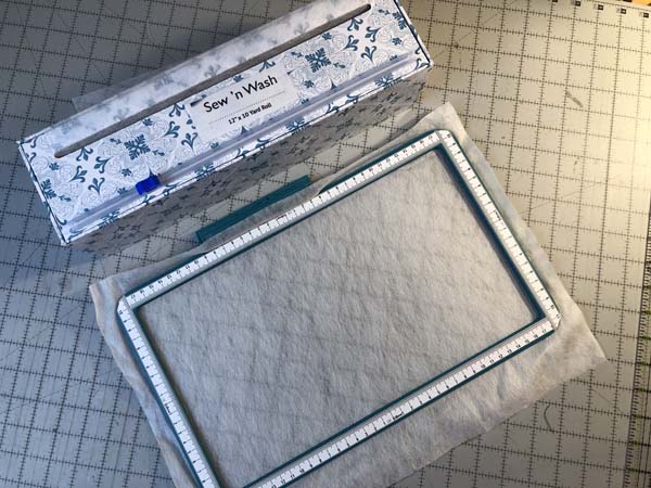 Freestanding Lace Flowers hooped stabilizer