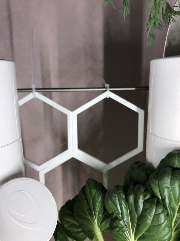 Gardyn 3D printed Trellis attached with zip ties