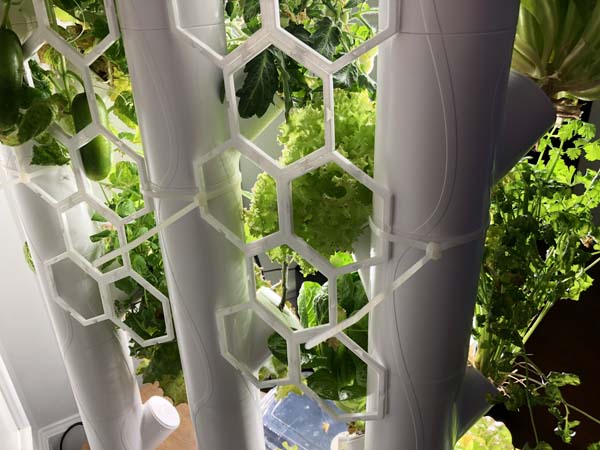 Gardyn 3D printed trellis Zip ties holding to sides