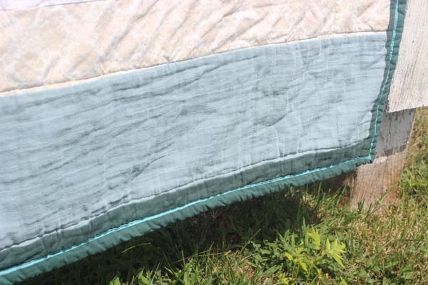 Green Strip Quilt Binding