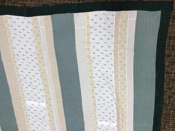 Green Strip Quilt Completed Top Closeup