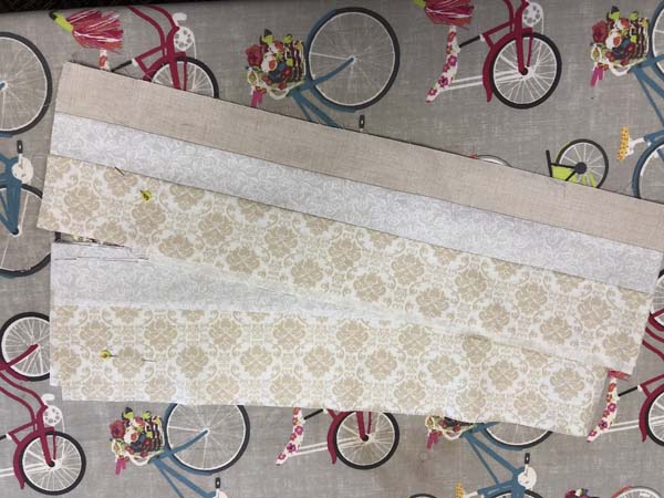 Green Strip Quilt Strips Labeled