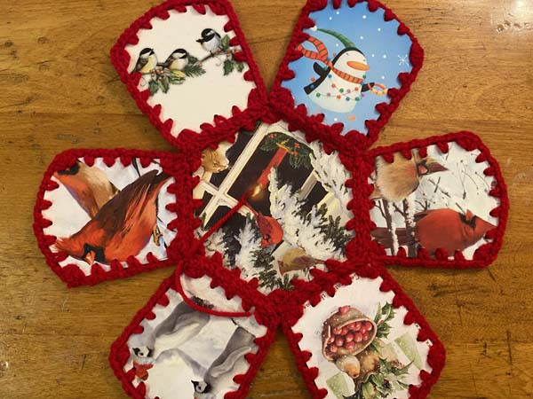 Greeting Card Basket Cards Stitched to bottom