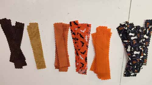 Halloween Fabric Garland - Fabric Strip Piles