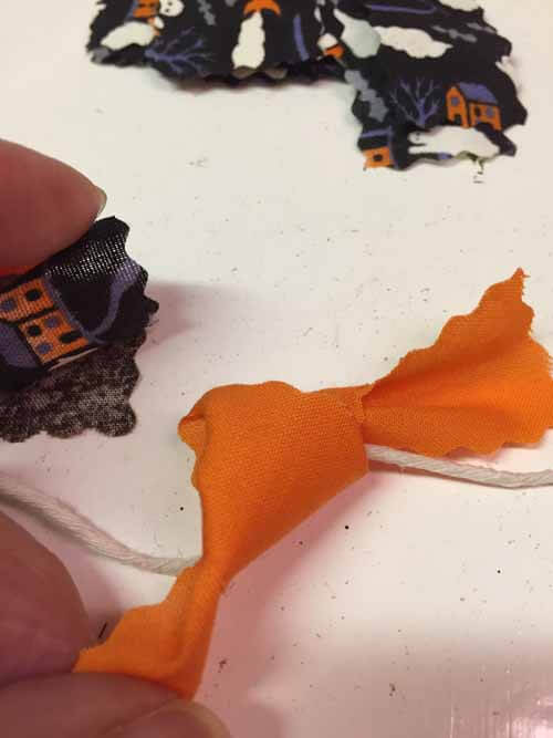 Halloween Fabric Garland - Make Overhand knot