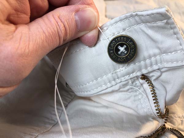 Hand Sew Button 16 Wrap Thread around