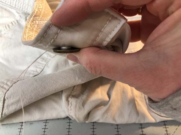 Hand Sew Button 17 Showing Wrapped Thread