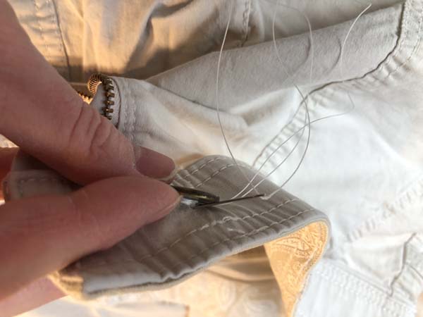 Hand Sew Button 18 Needle To Back