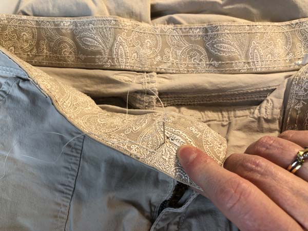 Hand Sew Button 4 Needle Through from Back to Front