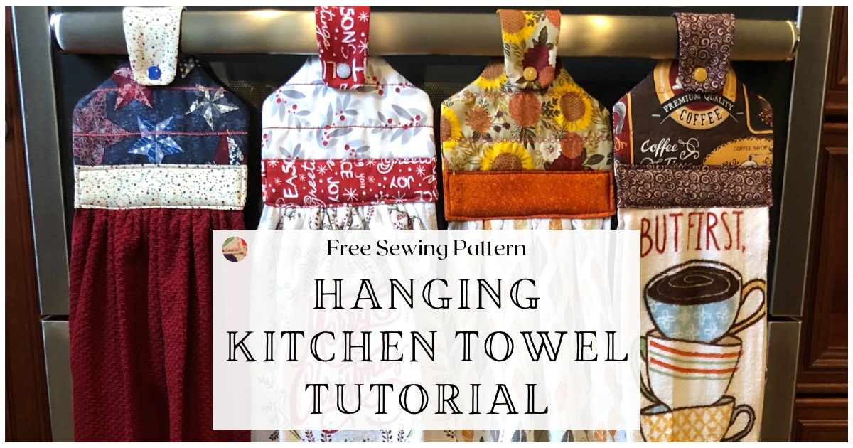 Stay Put Kitchen Towels - they don't slip off! free sewing tutorial