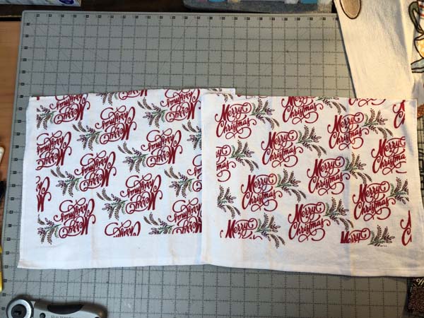 Hanging Towel 23 single direction towel cut