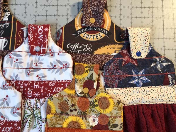 Hanging Kitchen Towel Show Stitching Samples Closeup 1