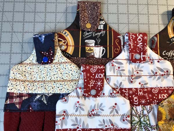 Hanging Kitchen Towel Show Stitching Samples Closeup 2