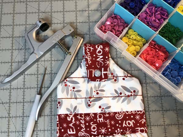 Hanging Towel with Kam Snap installed