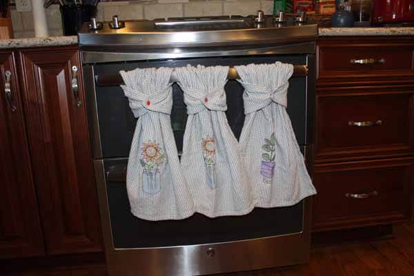 Hanging Towel Kitchen Towel Teal Kitchen Towel Snap-on Hand 