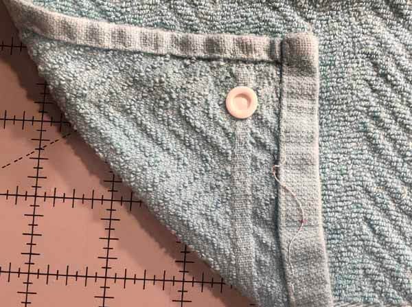 Hanging Towels with Snaps - Finished Snap Left Side Back