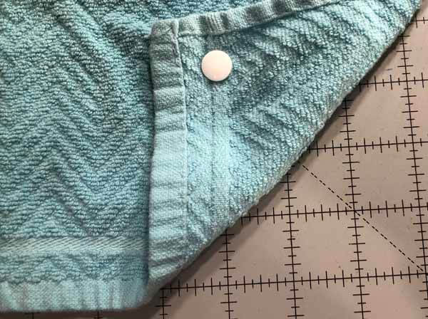 Hanging Towels with Snaps - Finished Snap Right Side Back