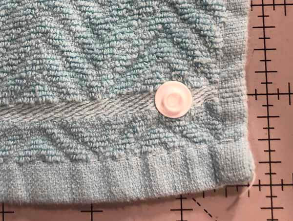 Hanging Towels with Snaps - Finished Snap Right Side Front