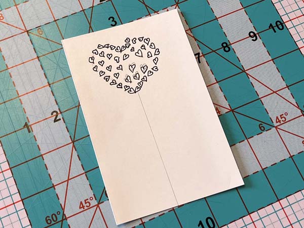 Heart Balloon Card 10 Finished Outlining Hearts