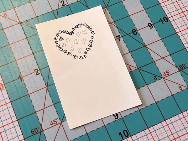 Heart Balloon Card 10a Outline Inside hearts