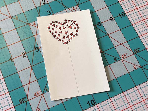 Heart Balloon Card 13 Colored Hearts