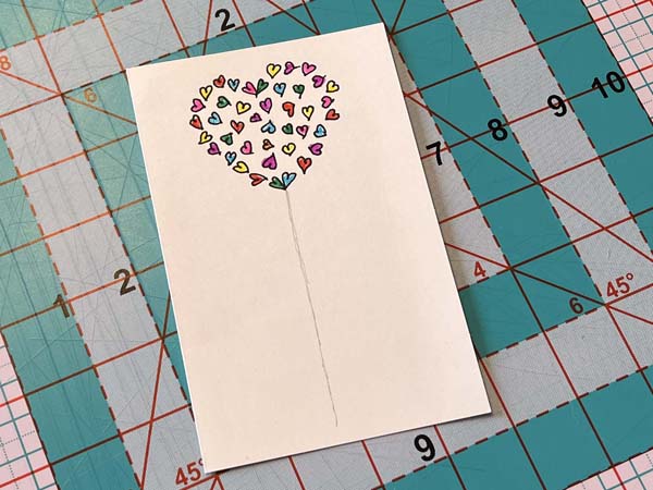 Heart Balloon Card 14 Colored Multi color