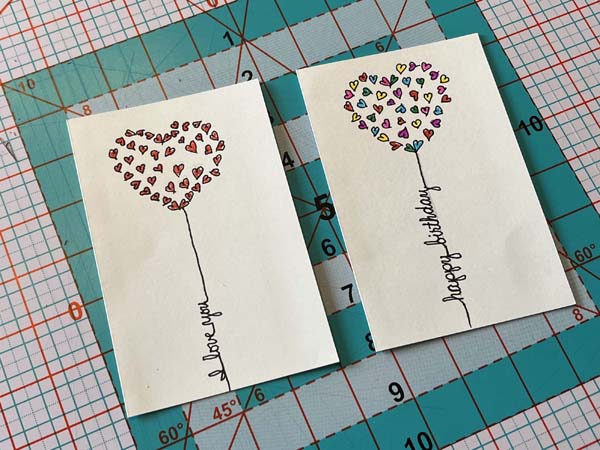Heart Balloon Card 18 Two Finished Cards
