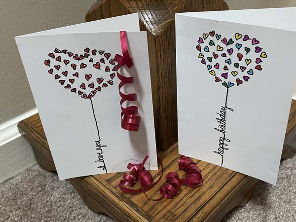 Heart Balloon Card Finished Decorative