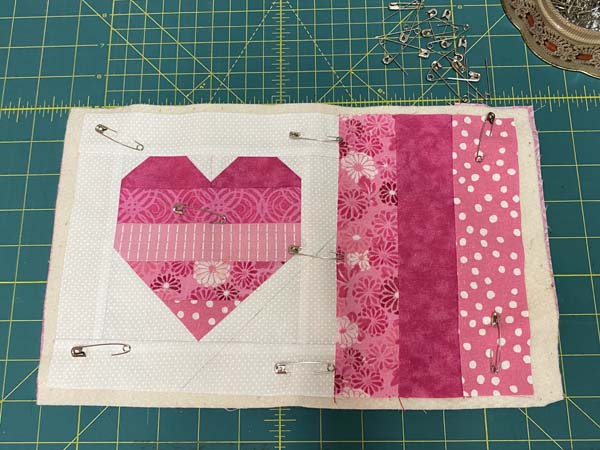 Heart Mug Rug 28 Layered and Pinned