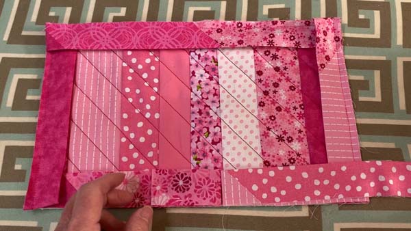 Heart Mug Rug Binding Ends Matching