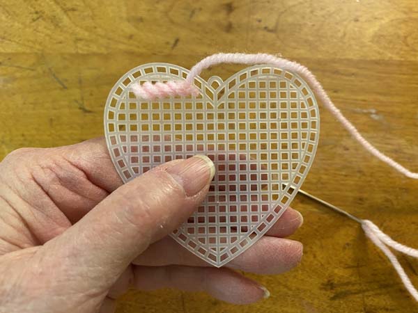 Heart Ornament Plastic Canvas 3 Show Back