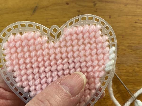 Heart Ornament Plastic Canvas 5 Stitch Around Edge