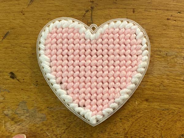 Heart Ornament Plastic Canvas 6 Edge Stitch
