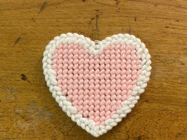 Heart Ornament Plastic Canvas 8 Finished