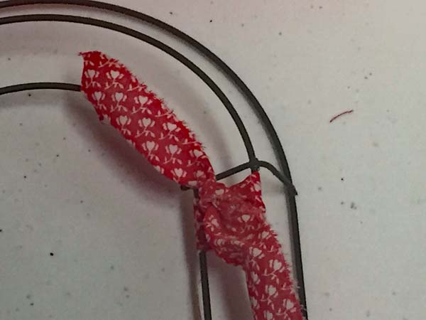 Heart Rag Wreath Tied Knot