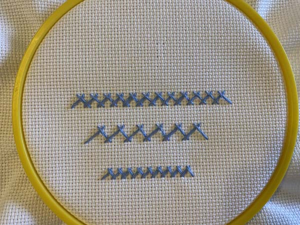 Herringbone Stitch Sample In Hoop 2
